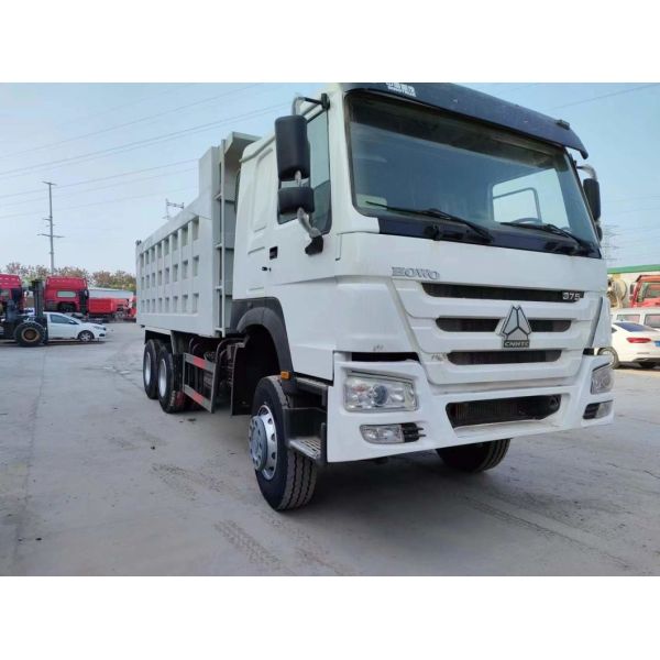 6×4 Front Lifting Style Dump Truck 351-450HP Secondhand Sinotruck HOWO 10wheeler White