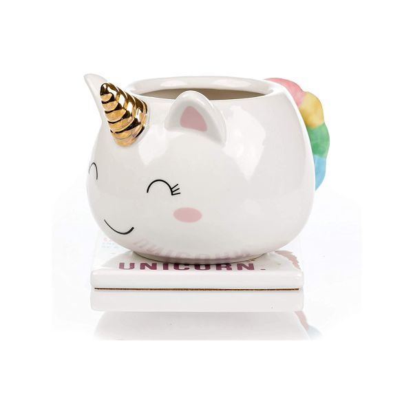 custom cute unicorn shape 3d animal ceramic coffee mug promotional gift mug