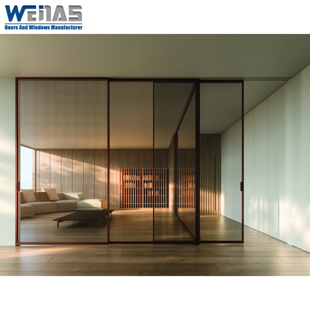 Commercial Interior Sliding Doors Room Dividers Aluminum Space Saving Sound Insulated