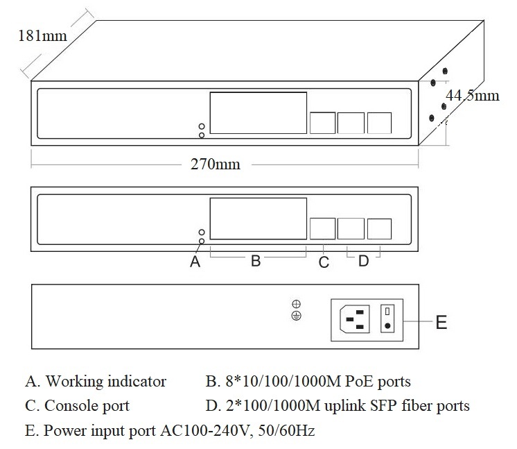 10 Port Gigabit Managed PoE Switch With 30W Per Port And 20Gbps Switching Capacity