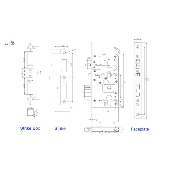 European Latch Security Smart Door Lock in Stainless Steel 304 Customized by Polymath