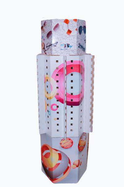 Customized Flat Packed Cardboard Display Shelf Eco Friendly And Easy Assembly