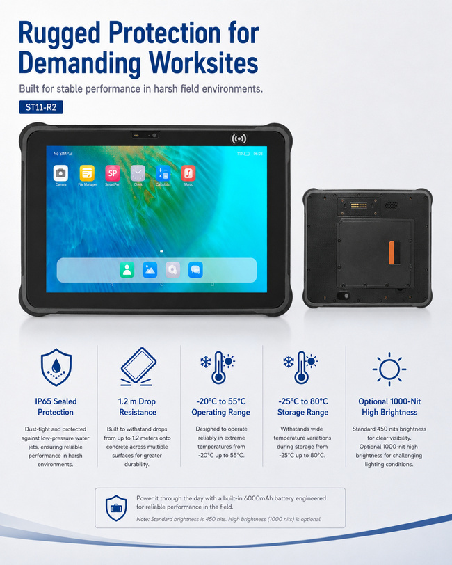 Control Rugged Tablet for Industrial Automation 10.1 Inch Handles Inspection Logs