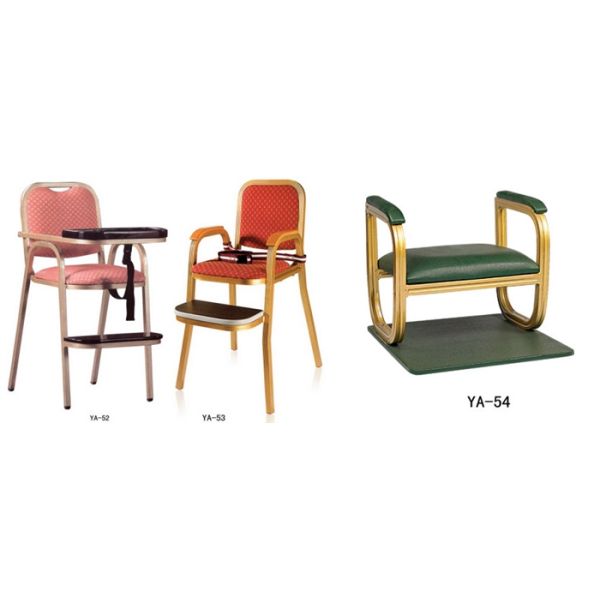 Modern chair, aluminum chair, fabric paint imitation wood metal chair  (YA-82)