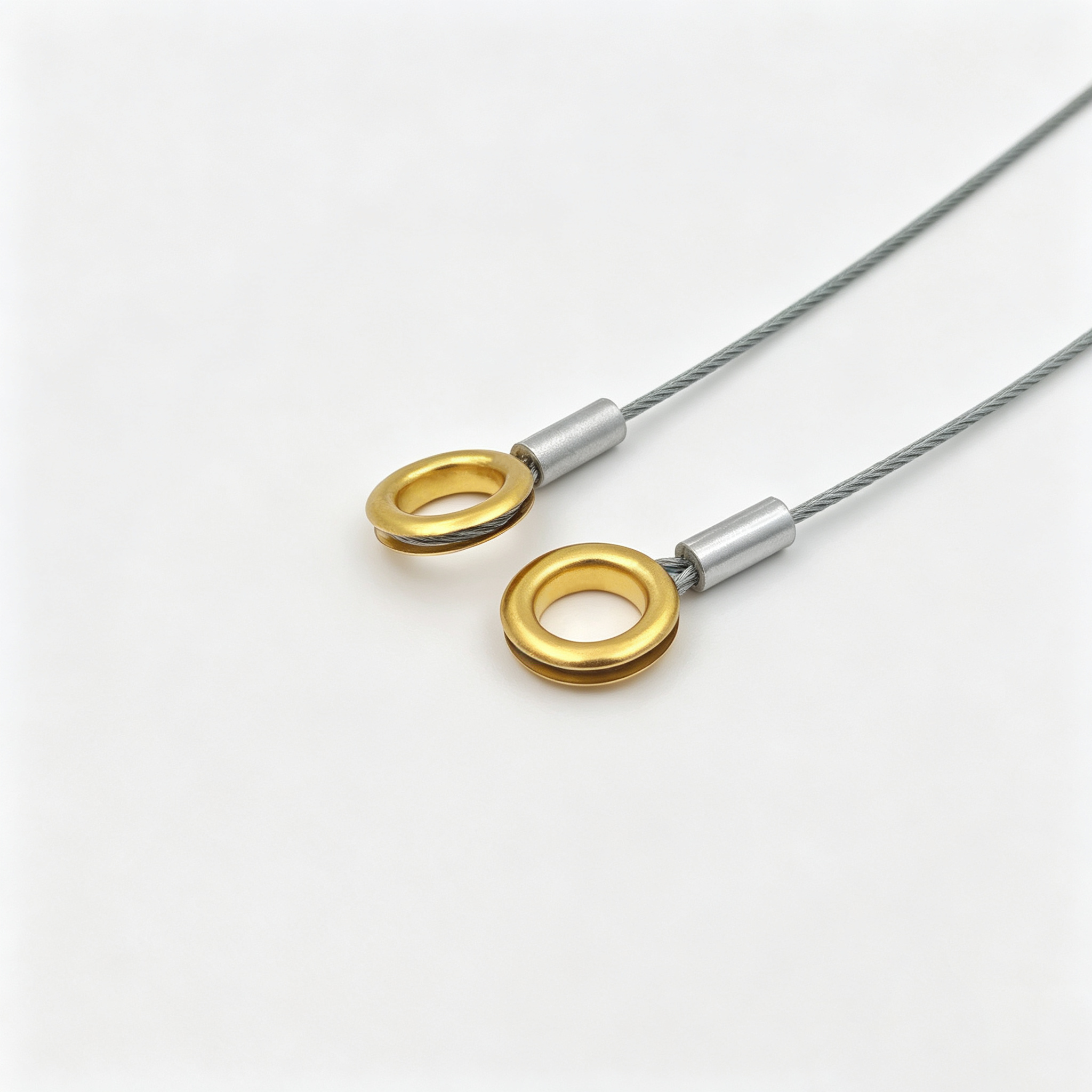 Custom Heavy Duty Steel Wire Rope Assembly Golden Single Swaged Terminal Secure Cable for Industrial Safety Application