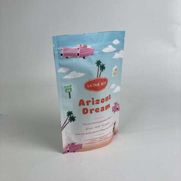 Custom Printed Food Grade Resealable Mylar Bags Stand Up Zipper Bags for Tea Food Packaging Bags with Aluminum Foil