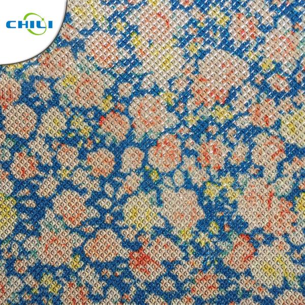 Fashionable Printed Faux Leather Fabric Shoes Application Customized Color