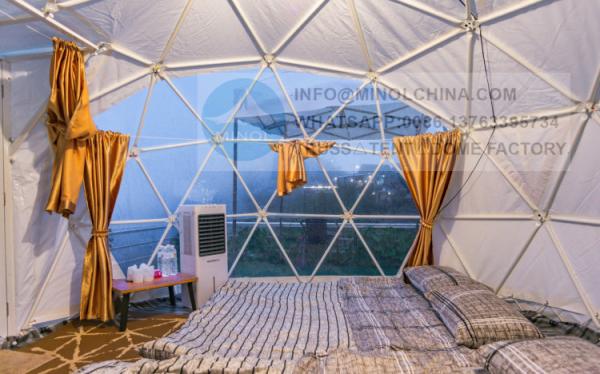 2 Persons Glamping Hotel Tent Geodesic Dome With Heating In Winter