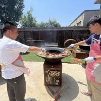 800mm 1000mm 1200mm Diameter Rusty Corten Steel Outdoor Grills With Removable Ash Catcher