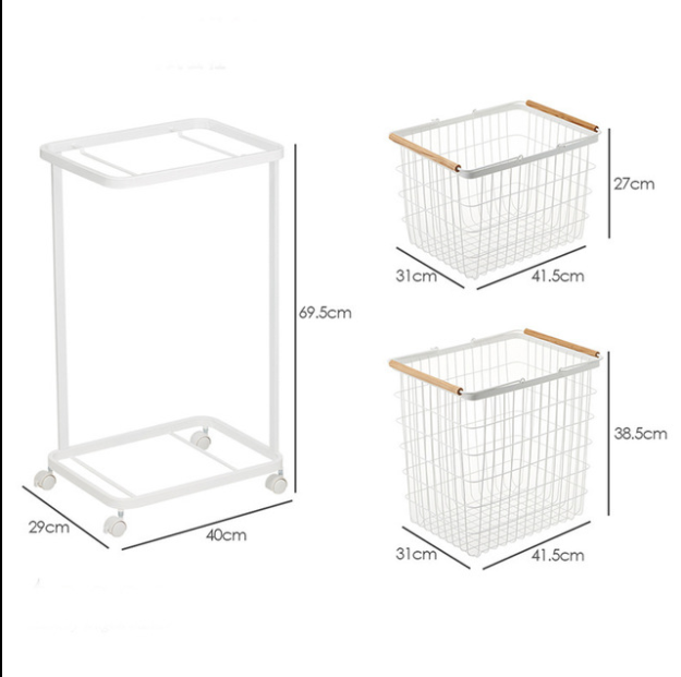 4KG Metal Hamper On Wheels , Anti Corrosion Metal Clothes Hamper
