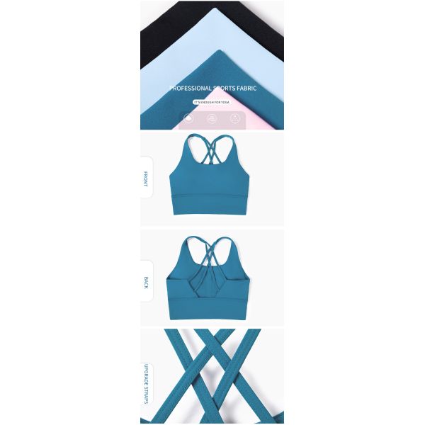 80% Nylon 20% Spandex Yoga Sports Bras Exercise Bra Tops SGS
