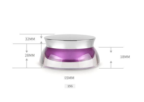 Unique Cosmetic Cream Jar / Empty Eyeshadow Jars With Metallic Silver Cap