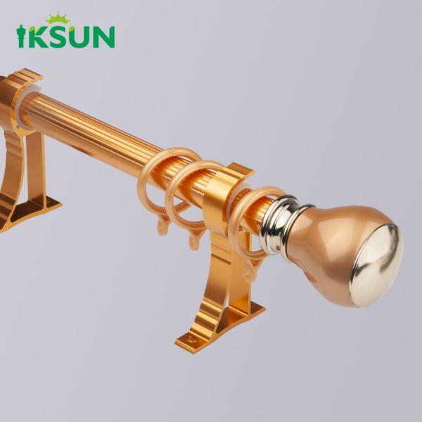 28mm Double Metal Aluminum Curtain Poles Modern Fitting Room Decor Window Grommet Gold Curtains Rods Set