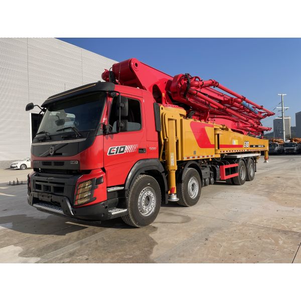 Sany 62M Concrete Pump Truck with 170 m³/h Output and 13.5 MPa Pressure on Volvo Chassis