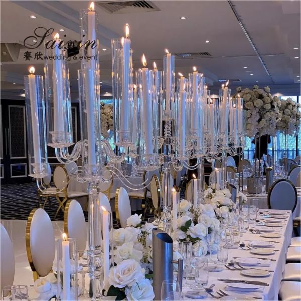 zt-352 haut chandelier en cristal pour les plaques tournantes de la table de mariage