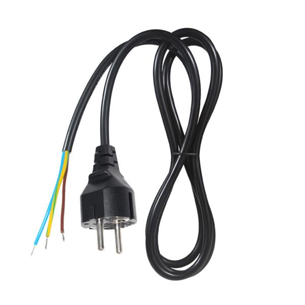 Cabo de alimentação CA de fio desencapado com plugue Schuko da UE 10A 250V
