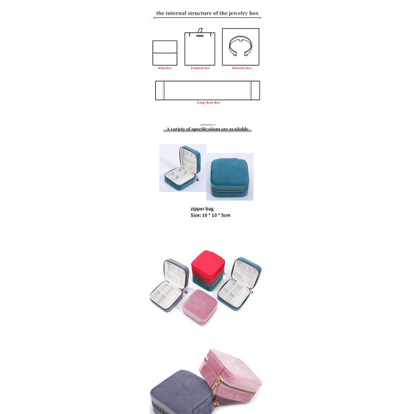 Caja de almacenamiento de joyas de terciopelo para los pendientes de tamaño personalizado