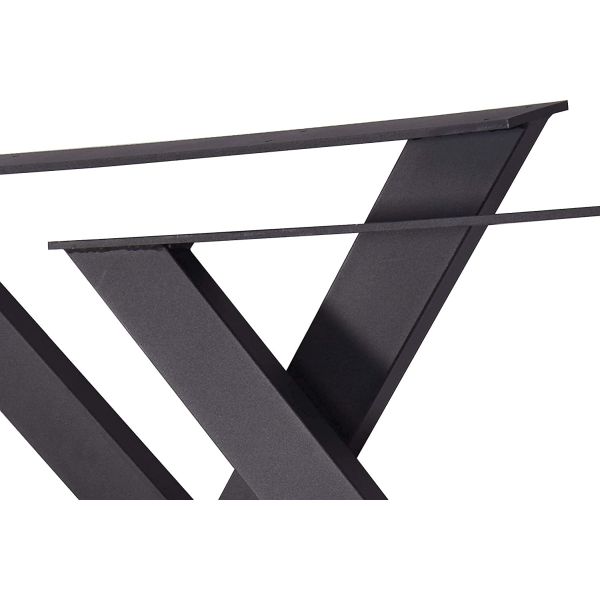 Modern Silver/Black/White Metal Dining Table Legs with Included Nuts and Screws