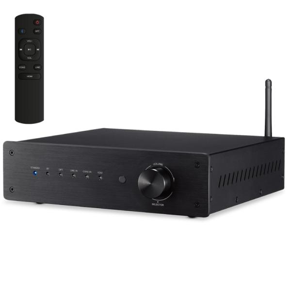 4 Channel Bluetooth 5.0 Multi Channel Amplifier with 400W Peak Power and Hi-Res DAC for Home Theater
