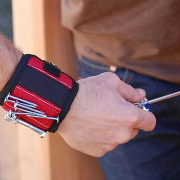 Hot Sale Polyester Strong Magnetic Wristband Portable Tool Bag Pouch Electrician Wrist Tool Screws Nails Drill Bits Holder