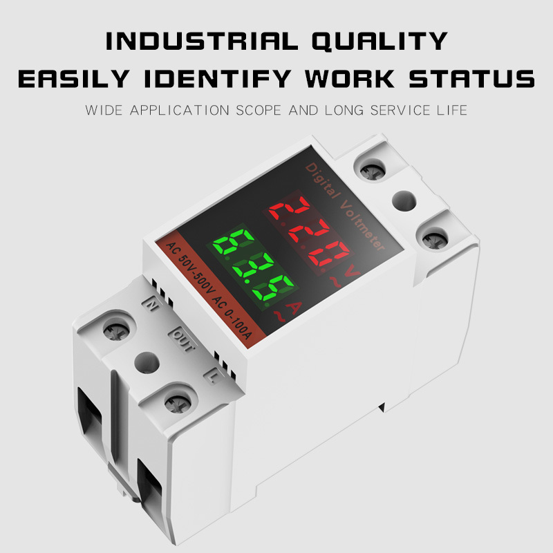 ZSC45-2042VA DIN Rail Single-Phase Digital Household AC Current and Voltage Meter Dual Display 220V/380V