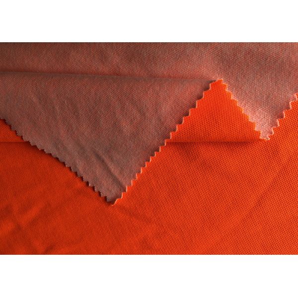 Polyester Cotton Neon Orange Workwear Weft Knitted Fabric