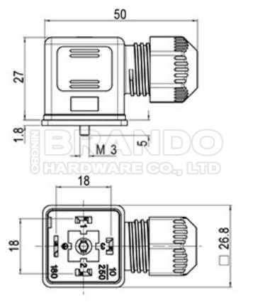 DIN43650A делают EN водостойким 175301-803 соединителя клапана соленоида IP67