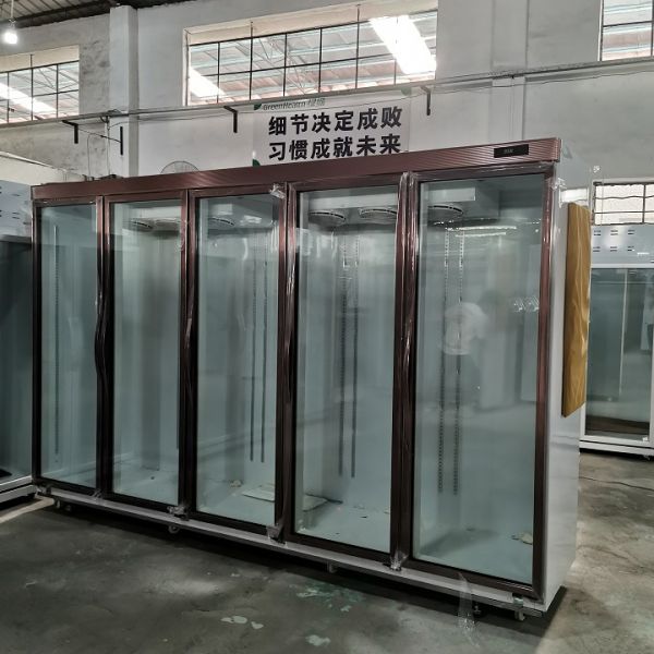 Golden Color R404a 4000W Standing Glass Door Freezer