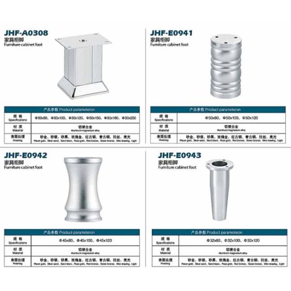 Patas de muebles ajustables cuadradas para gabinetes, patas de aluminio para gabinetes, patas para gabinetes de baño