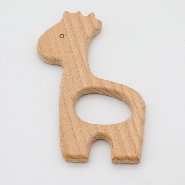 Handmade Wooden Teeth Ring  for Baby Wooden Animal Shaped teeth ring