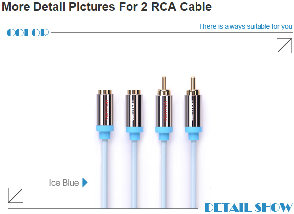 Professional Male To Female 2 RCA Audio Cable , Cellphone / DVD Player Cable