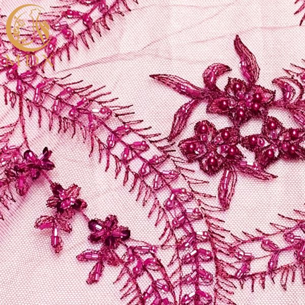 Африканская вышивка ткани шнурка Sequin длина 1 двора для платья свадьбы