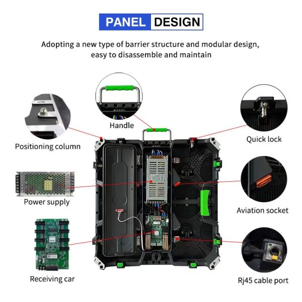 P3.91mm Pixel Pitch LED Rental Screen with 500x500mm Cabinet Size and 1920HZ Refresh Rate for Indoor Events