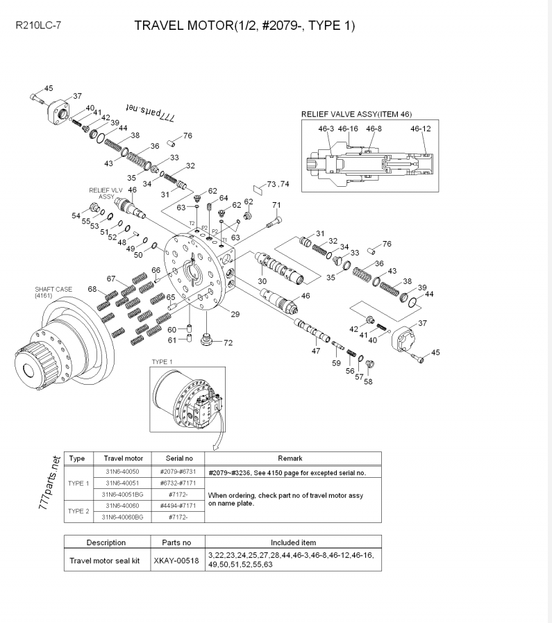 R210-7 R210LC-7 Final Drive 31N6-40050 31N6-40031 31N6-40030 for TM40 SK260 SK270 SK200-8 SK250-8 SK260-8 DH200-5 DH200-7 R250-7 R225-7 R210-9 R215-9 HD800-7 HD700-7  Travel Motor Assembly