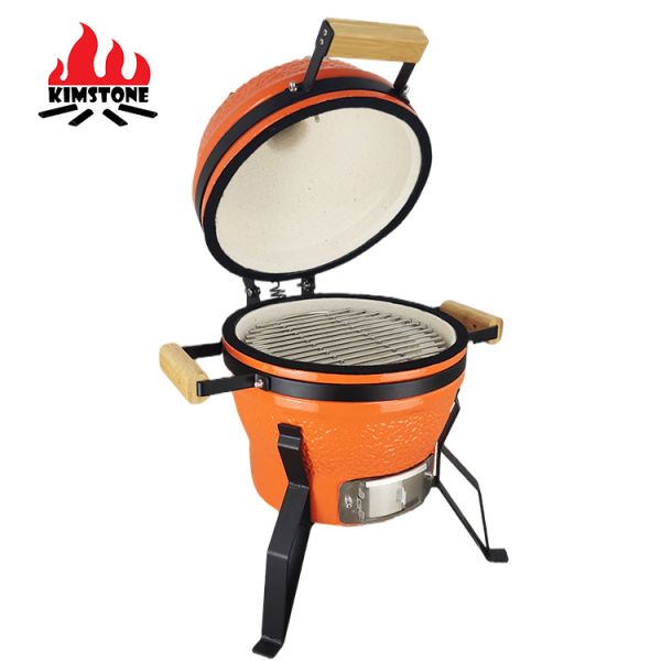 KIMSTONE Stalen Commercial  Charcoal Bbq  Kamado Smoker Ceramic Mini Outdoor Gourmet Bbq  Grilerl Korean Bbq with Stand