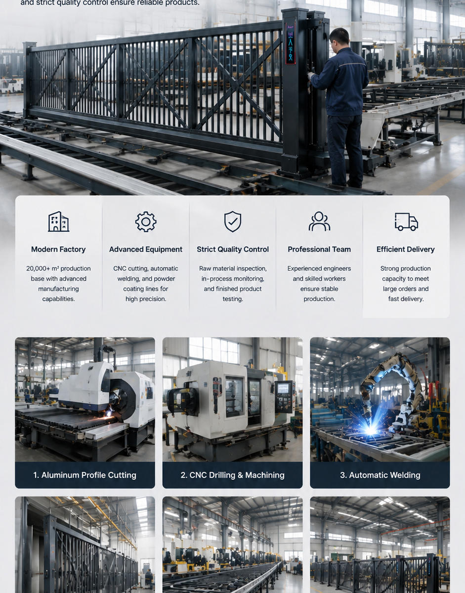 Outdoor Aluminum Electric Suspended Gate Automatic Sliding Style Environmentally Friendly for Entry Apartment Hotel Mall Use