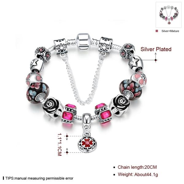 SJ Vogue Women Jewelry Accessories Colorful Petal Bohemia Ethnic Style Magnet Buckle Charm Glaze Bead Bracelet