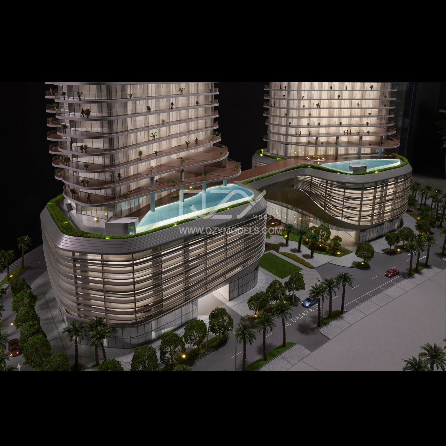 1:100 Scale Illuminated Realistic Style Abu Dhabi C11-15 Residence Architectural Model