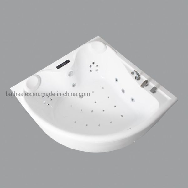 Customized 1500mm Corner Acrylic Hydro Massage Bathtub for 2 Person Luxurious Design