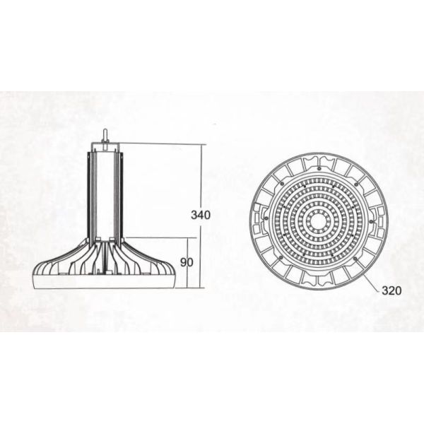 материалов заливки формы света залива УФО 150В срок службы высоких алюминиевых длинный