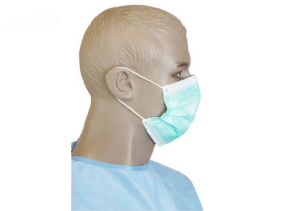 Lightweight Blue Face Mask Pp Non Woven Fabric Material 17.5 * 9.5cm OEM / ODM