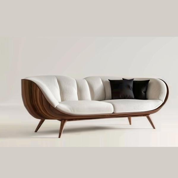 Modern White Sectional Sofa With Solid Wood Leg Perfect Addition To Home Living Room Furniture