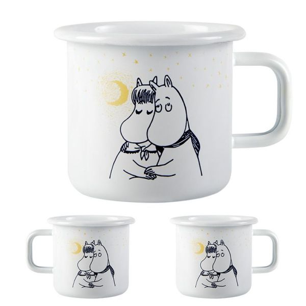 Enamel Coating Double Coating Nordic Style Thickened Metal Steel Mug Custom Cartoon Pattern Christmas Gift Mug 8x8cm