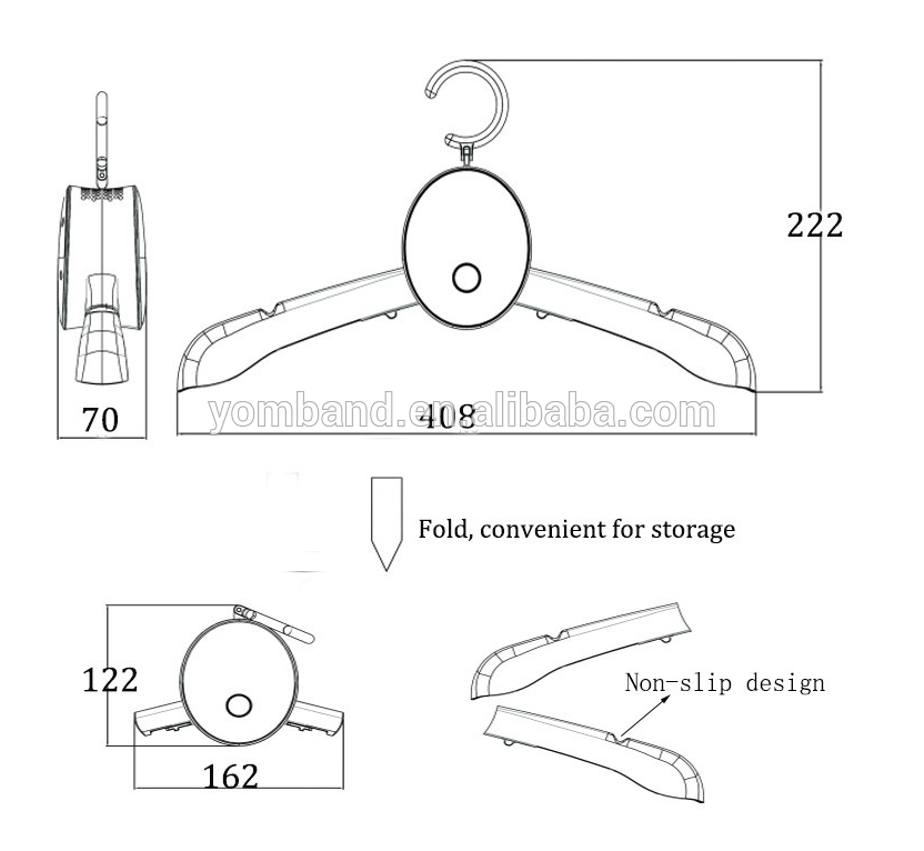Hang Folding Travel Clothes Dryer / Portable Electric Dryer White Color