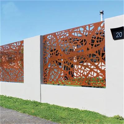 Painel de tela de aço corten decorativo corte a laser de cercas de privacidade de metal jardim
