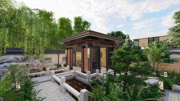 Novo estilo chinês de alumínio pavilhão de jardim de liga de arbor quiosque Uma versão moderna da estética tradicional
