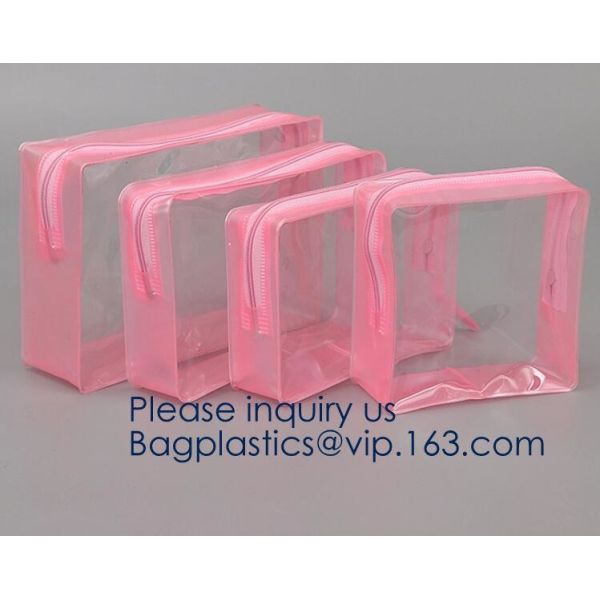 Makeup Bag Cosmetic Bag Travel Toiletry Bag Waterproof Makeup Zipper Portable Transparent Pouch Set - Black, bagease pac