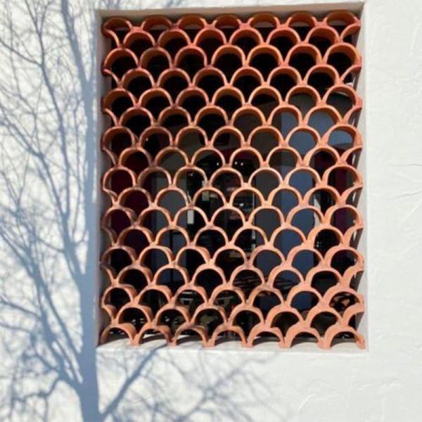 Janela de tijolo de barro Brisa Cinza Cores de restaurante Interior Decoração de parede exterior
