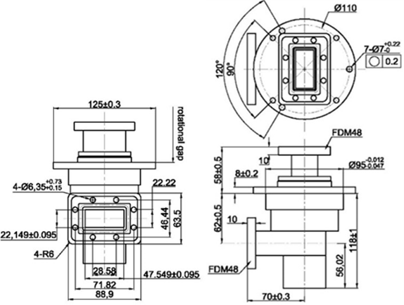Broadband Waveguide Rotary Joint for Medical Imaging Equipment, Radar and Satellite Communication with Long Lifetime