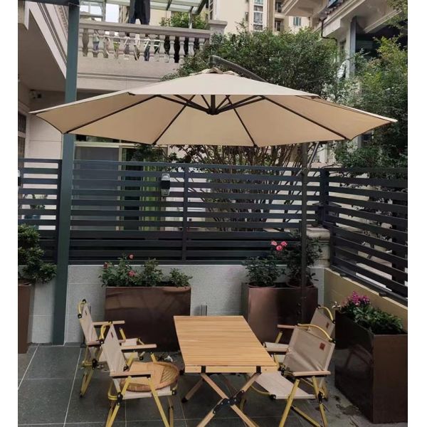 2.7m Customized Logo Polyester Large Tilting Patio Umbrella Parasol